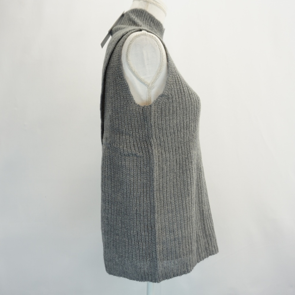 French Connection Womens's Top S Sleeveless Crossback Mock Neck Sweater Gray S - Picture 3 of 6